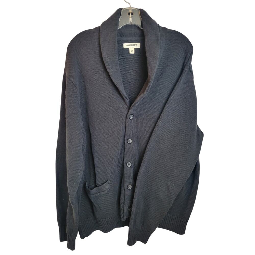 Goodthreads Cardigan Sweater Womens 3XL Gray Cotton Button Front Casual